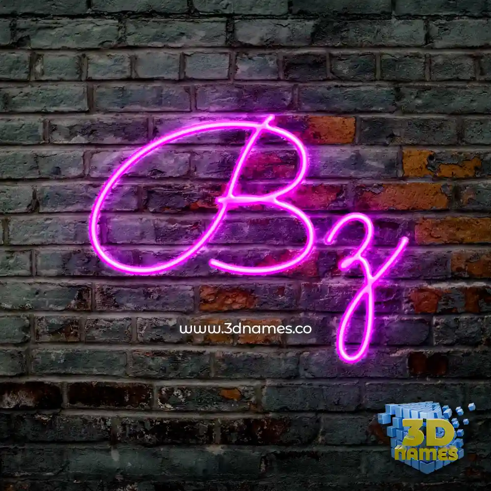 bz in Pink Neon style - 3D name wallpaper