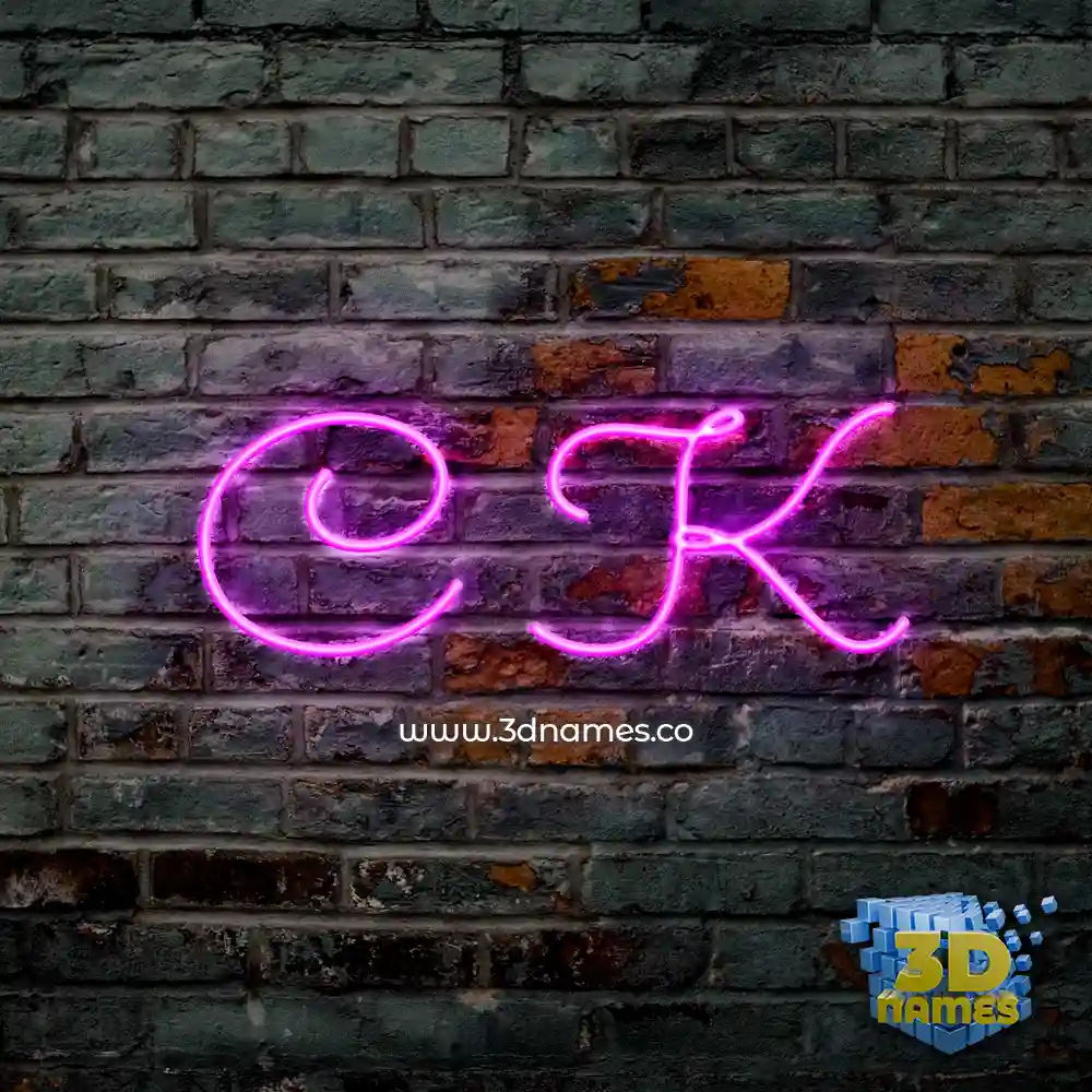 c k in Pink Neon style - 3D name wallpaper