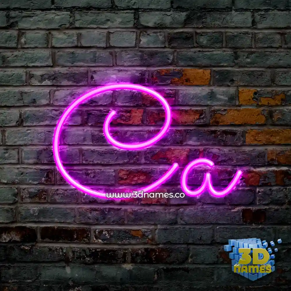 ca in Pink Neon style - 3D name wallpaper
