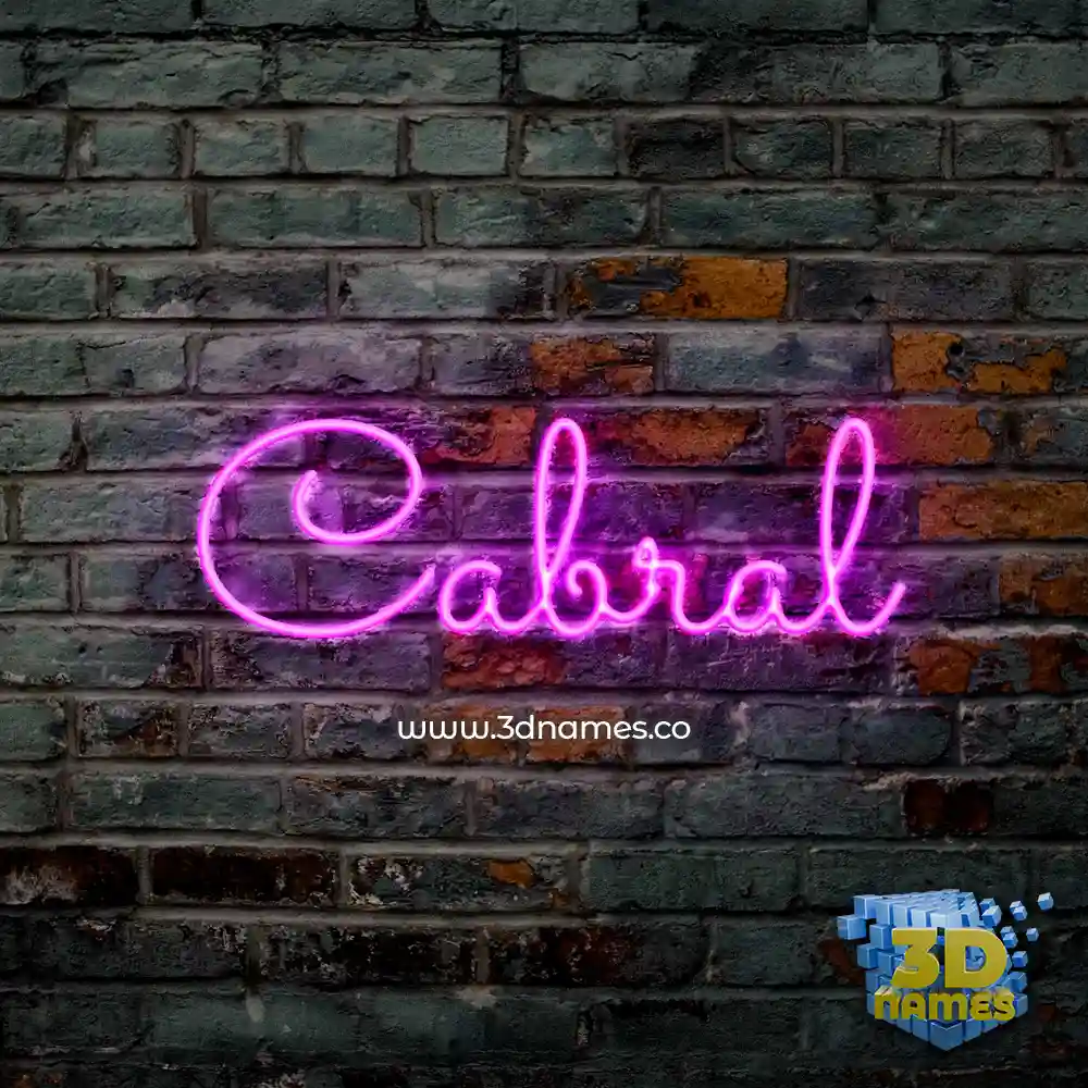 cabral in Pink Neon style - 3D name wallpaper