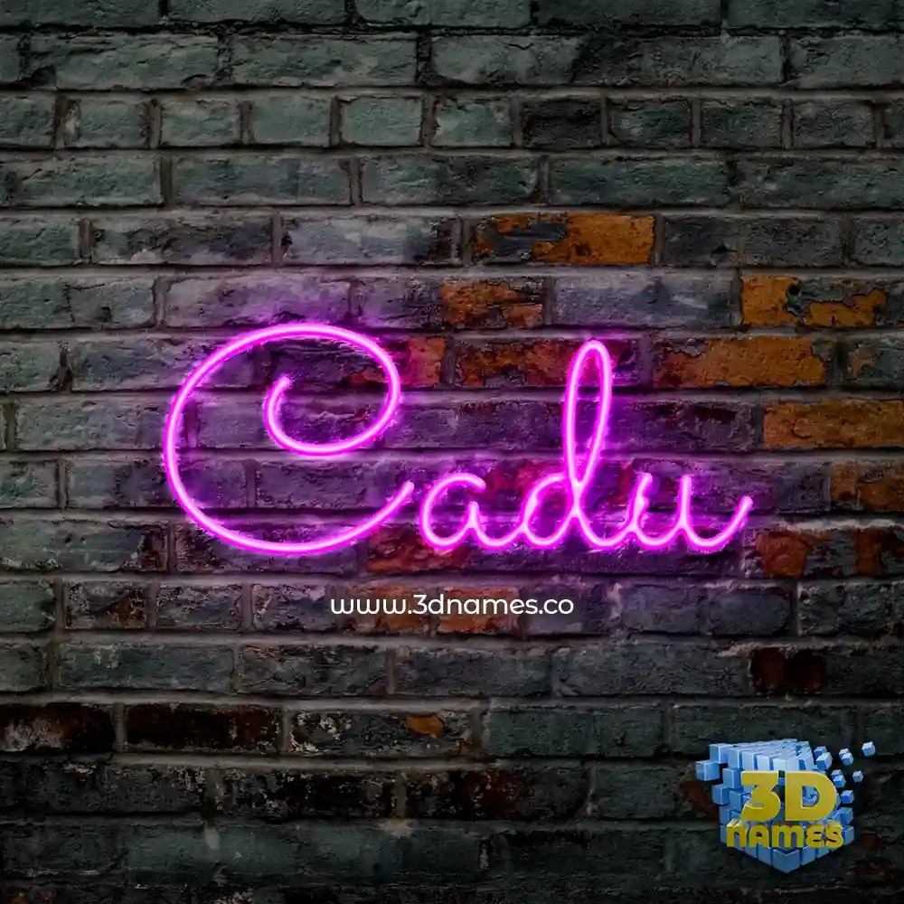 cadu in Pink Neon style - 3D name wallpaper