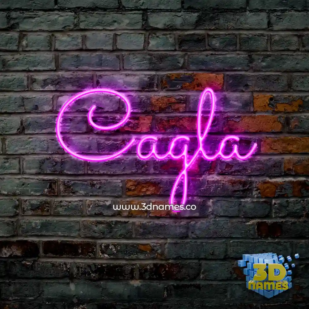 cagla in Pink Neon style - 3D name wallpaper