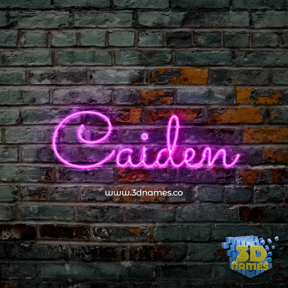 caiden in Pink Neon style - 3D name wallpaper