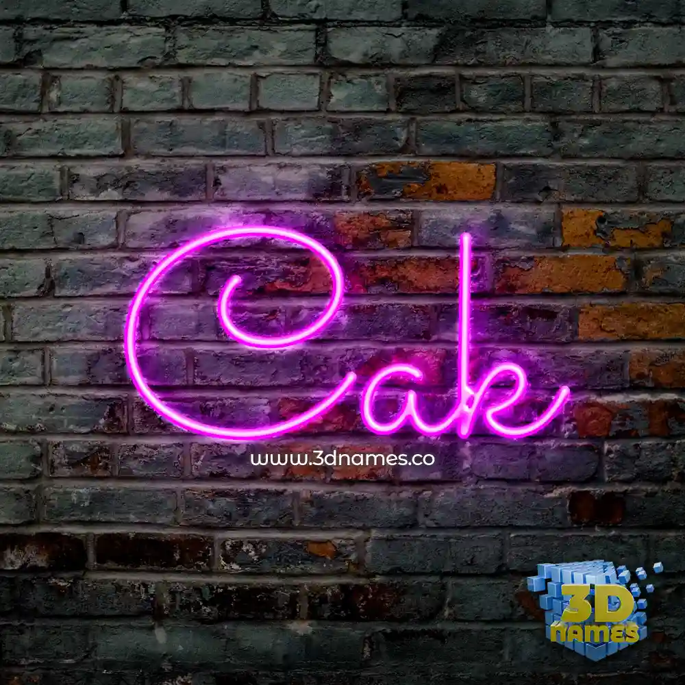 cak in Pink Neon style - 3D name wallpaper
