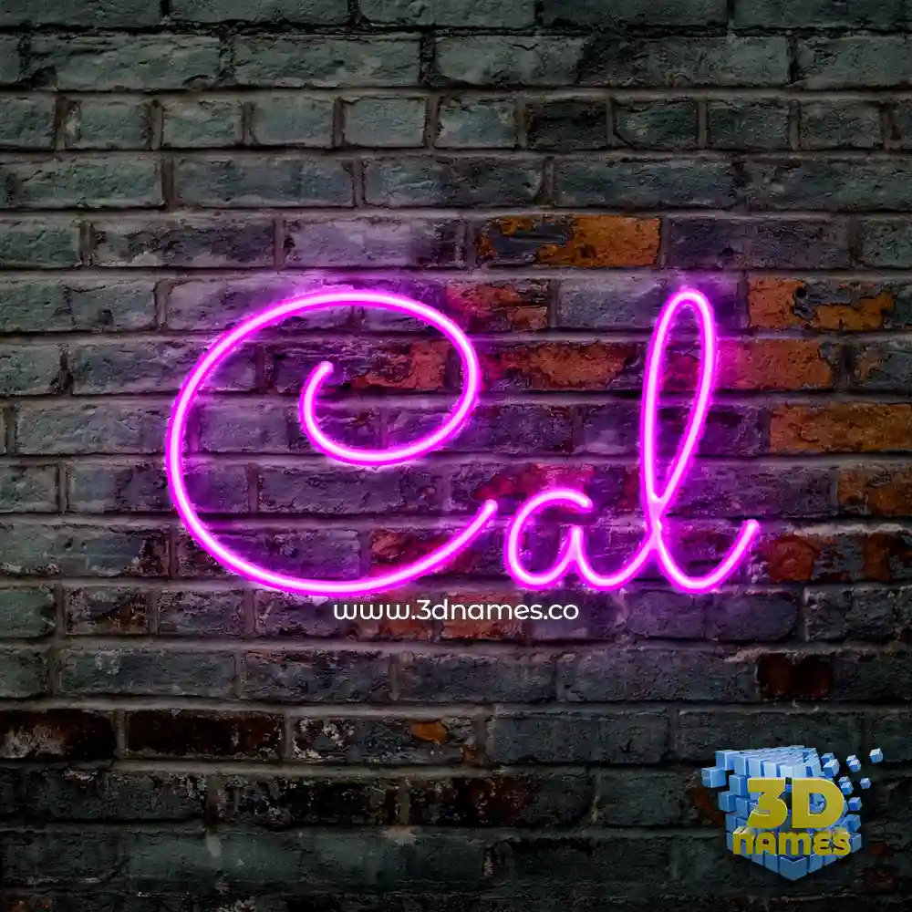 cal in Pink Neon style - 3D name wallpaper