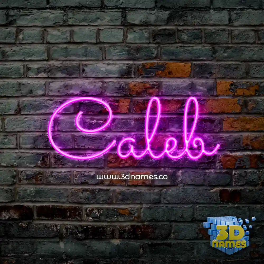 caleb in Pink Neon style - 3D name wallpaper