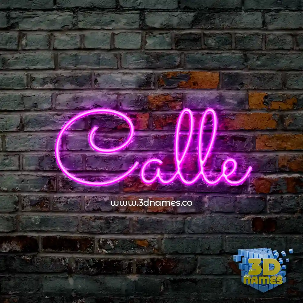 calle in Pink Neon style - 3D name wallpaper