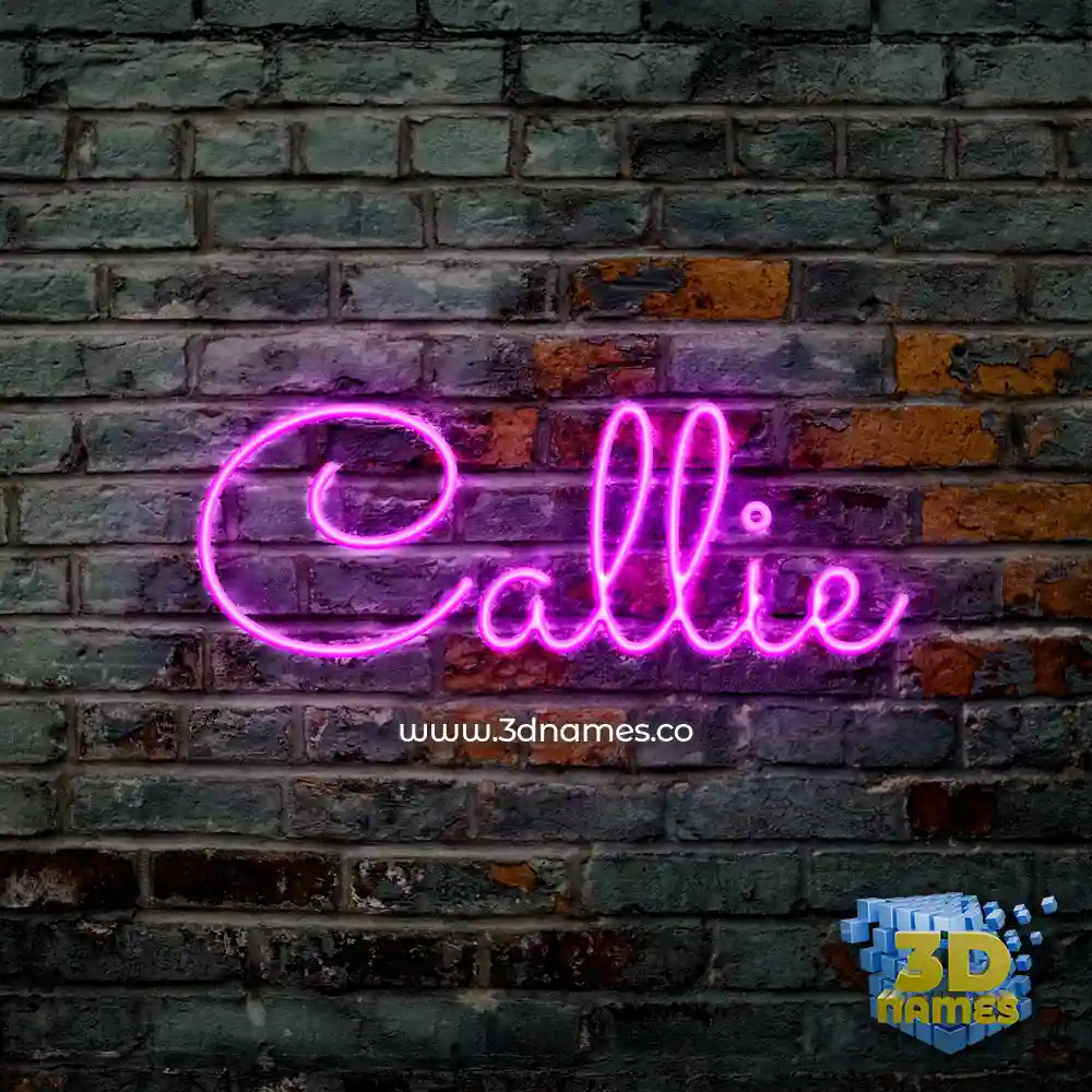 callie in Pink Neon style - 3D name wallpaper