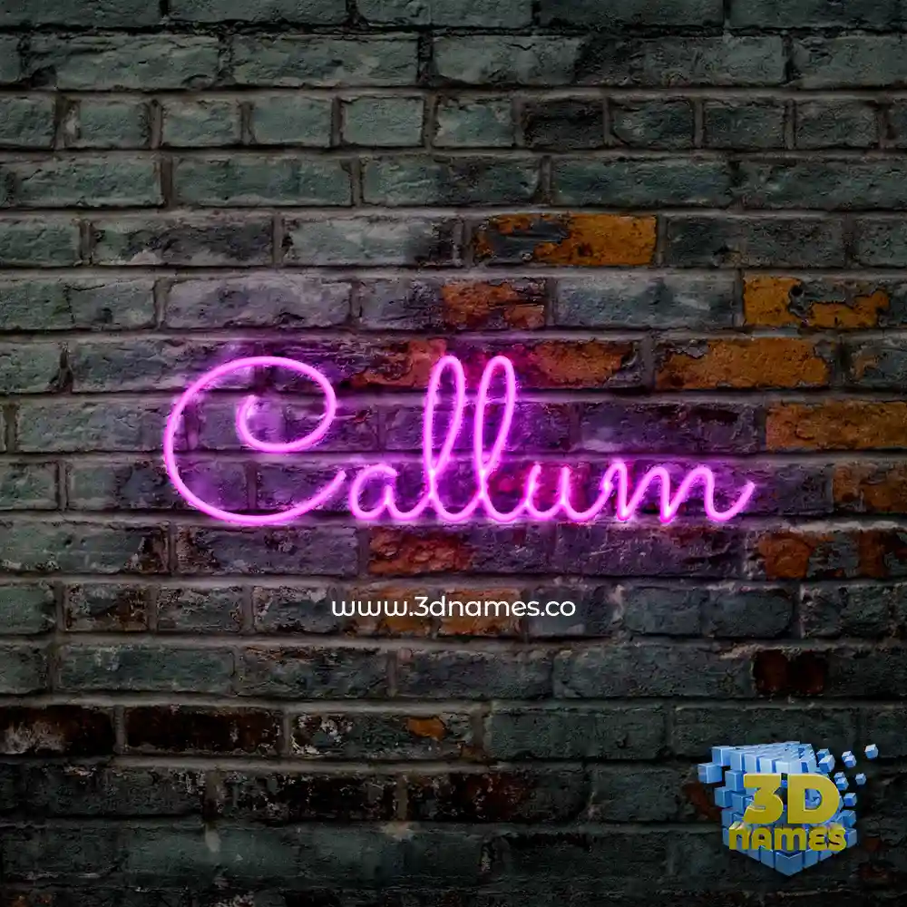 callum in Pink Neon style - 3D name wallpaper