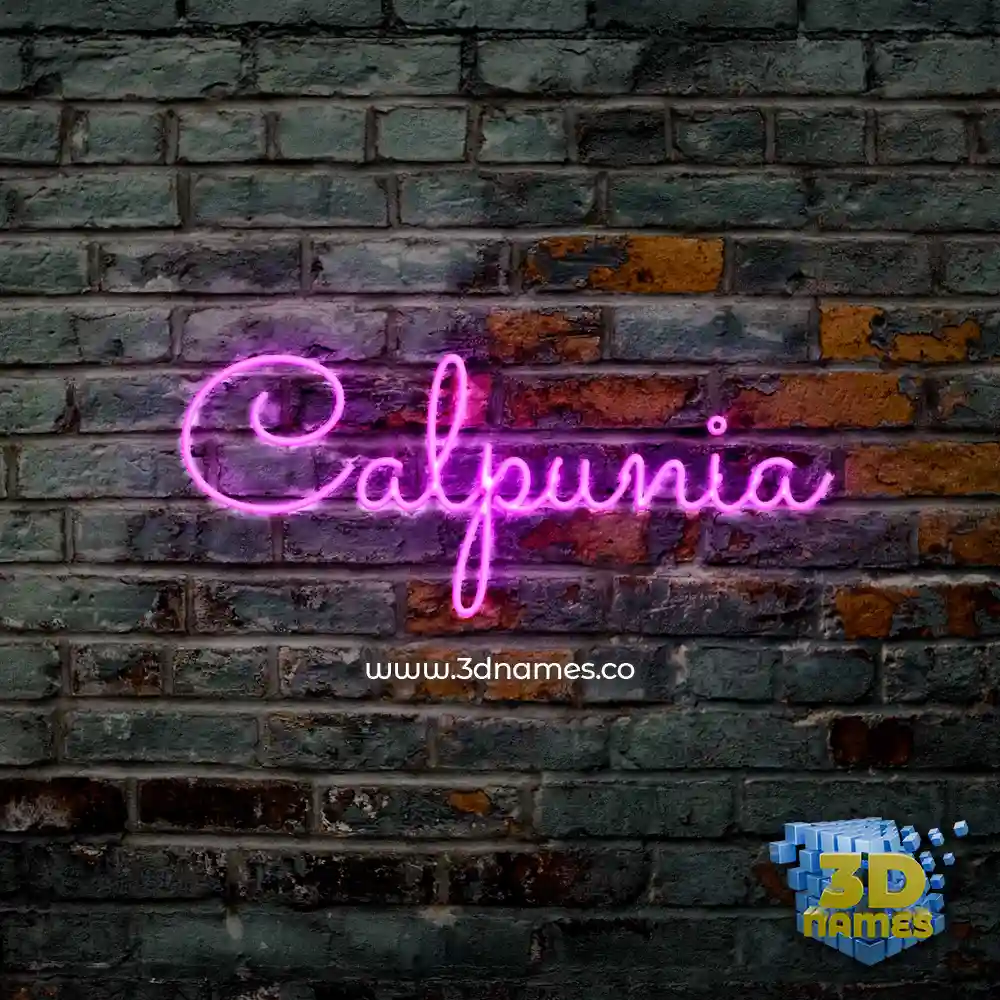 calpunia in Pink Neon style - 3D name wallpaper