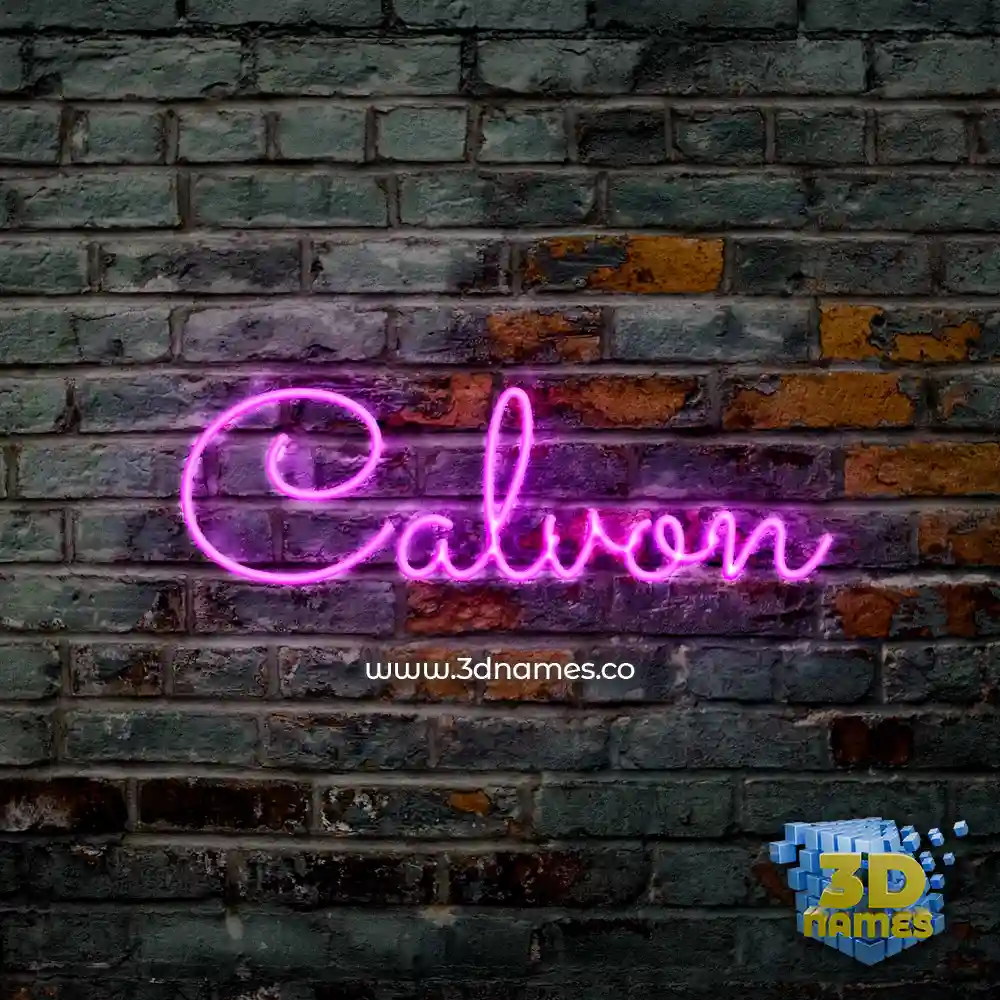 calvon in Pink Neon style - 3D name wallpaper