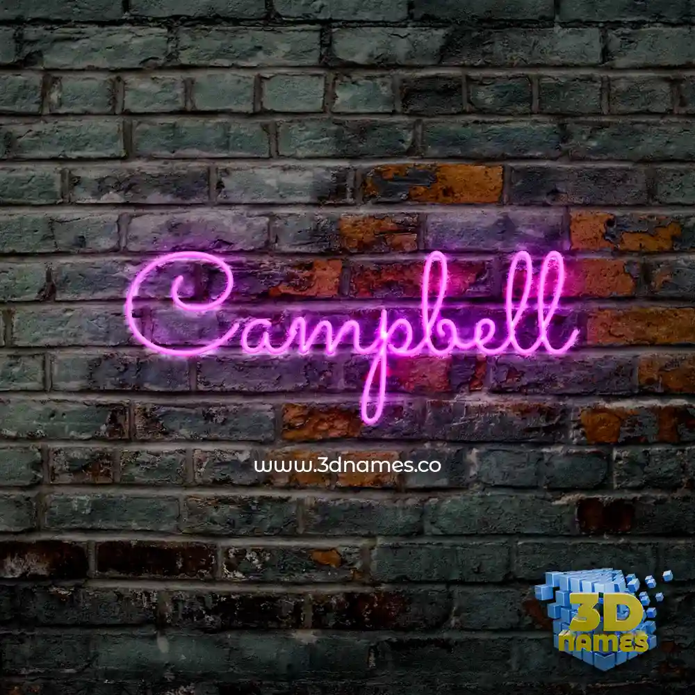 campbell in Pink Neon style - 3D name wallpaper