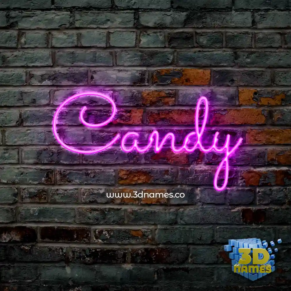 candy in Pink Neon style - 3D name wallpaper