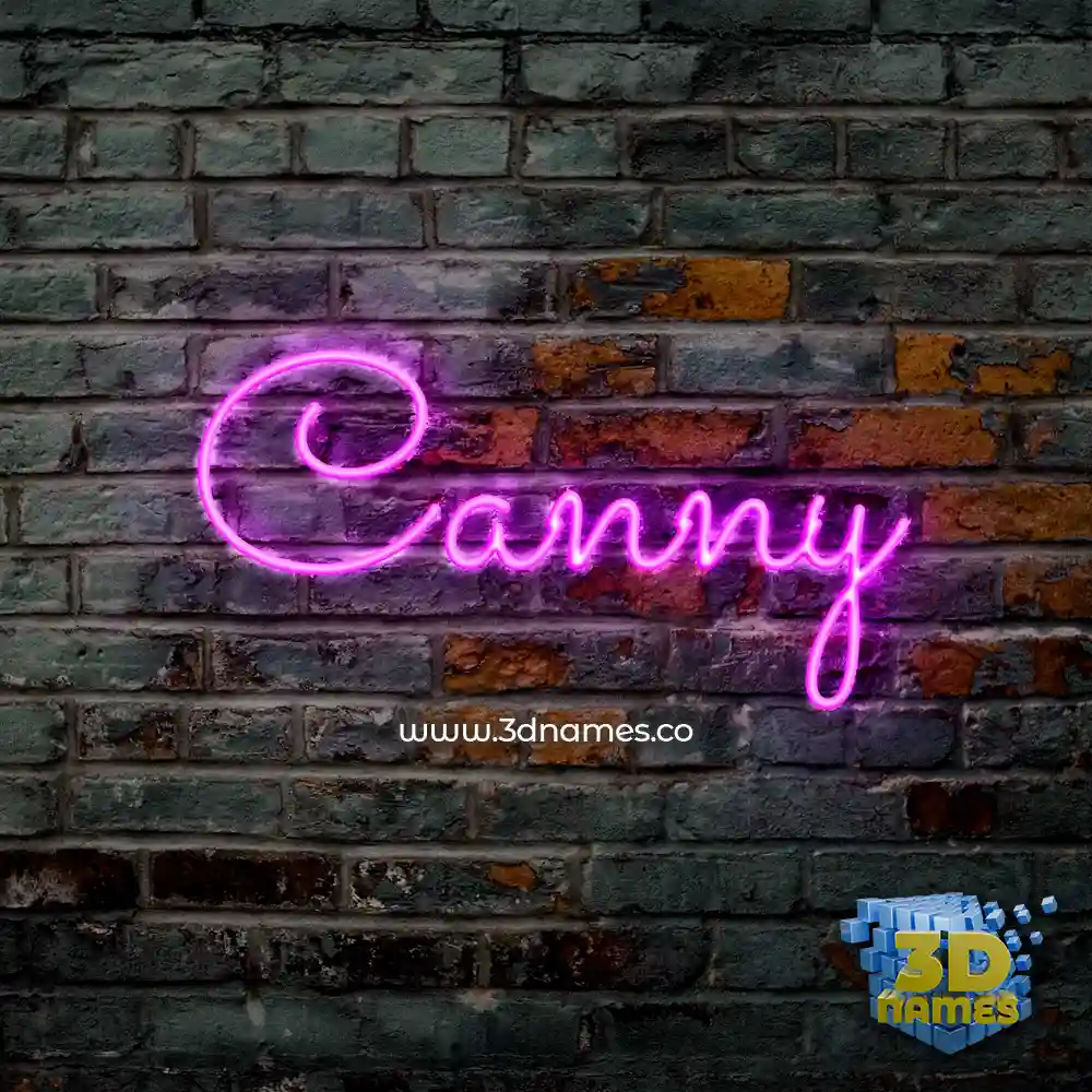 canny in Pink Neon style - 3D name wallpaper