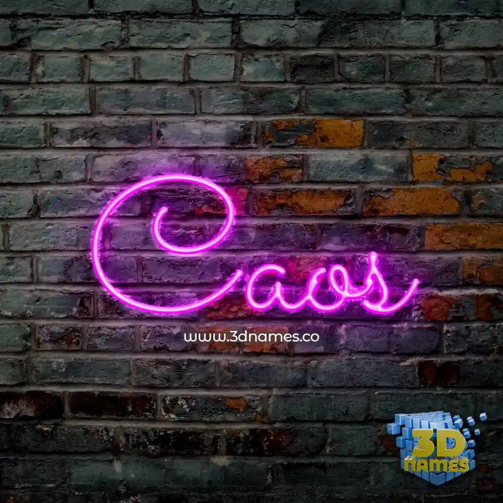 caos in Pink Neon style - 3D name wallpaper