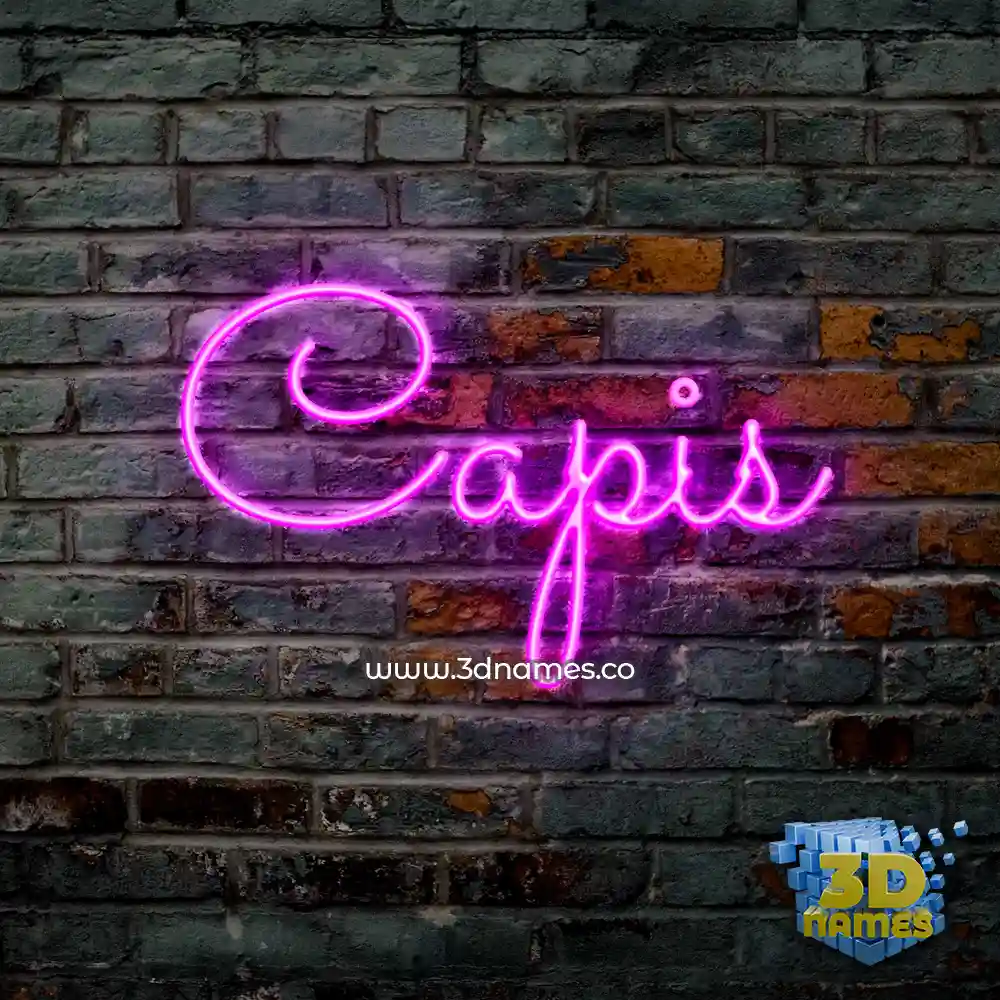 capis in Pink Neon style - 3D name wallpaper