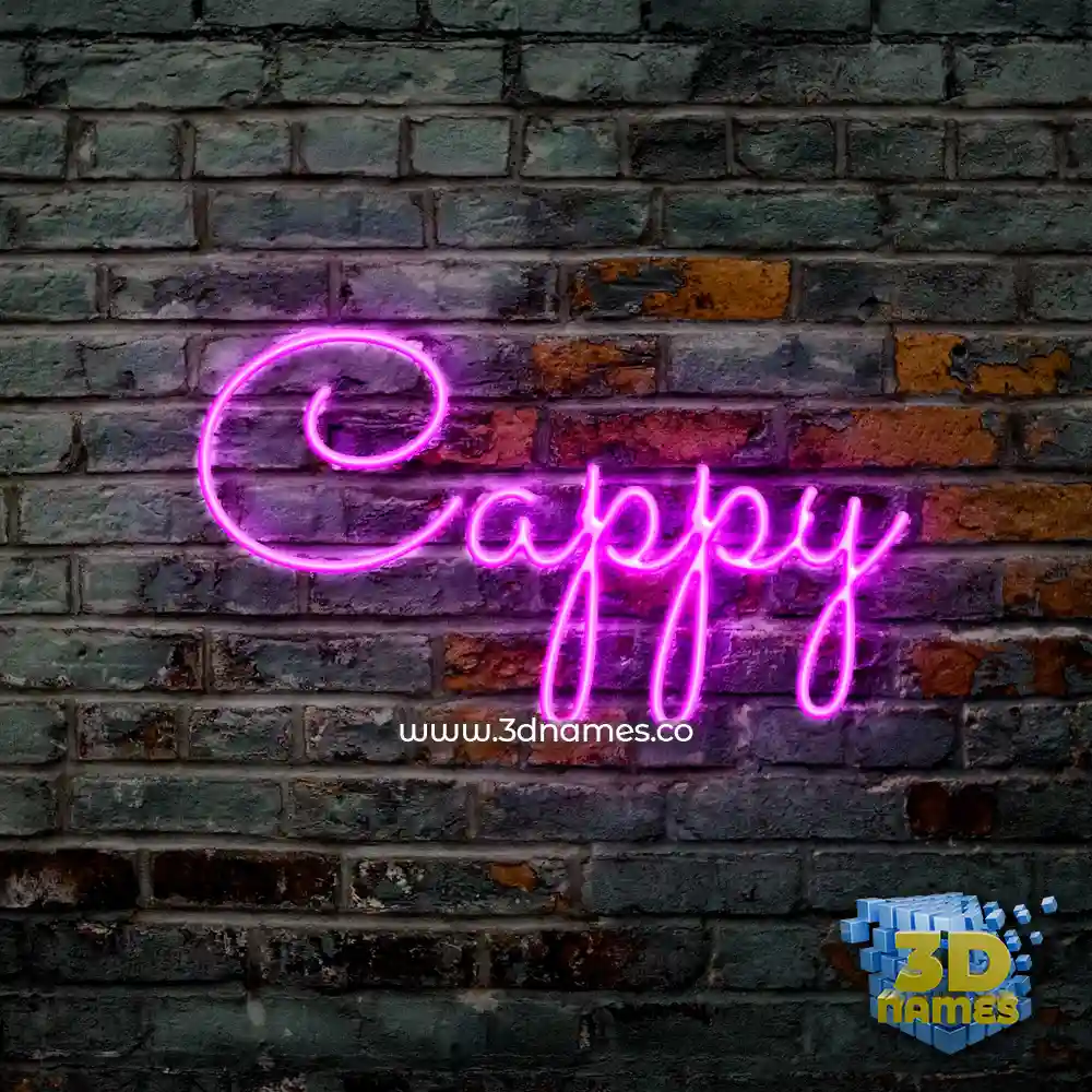 cappy in Pink Neon style - 3D name wallpaper