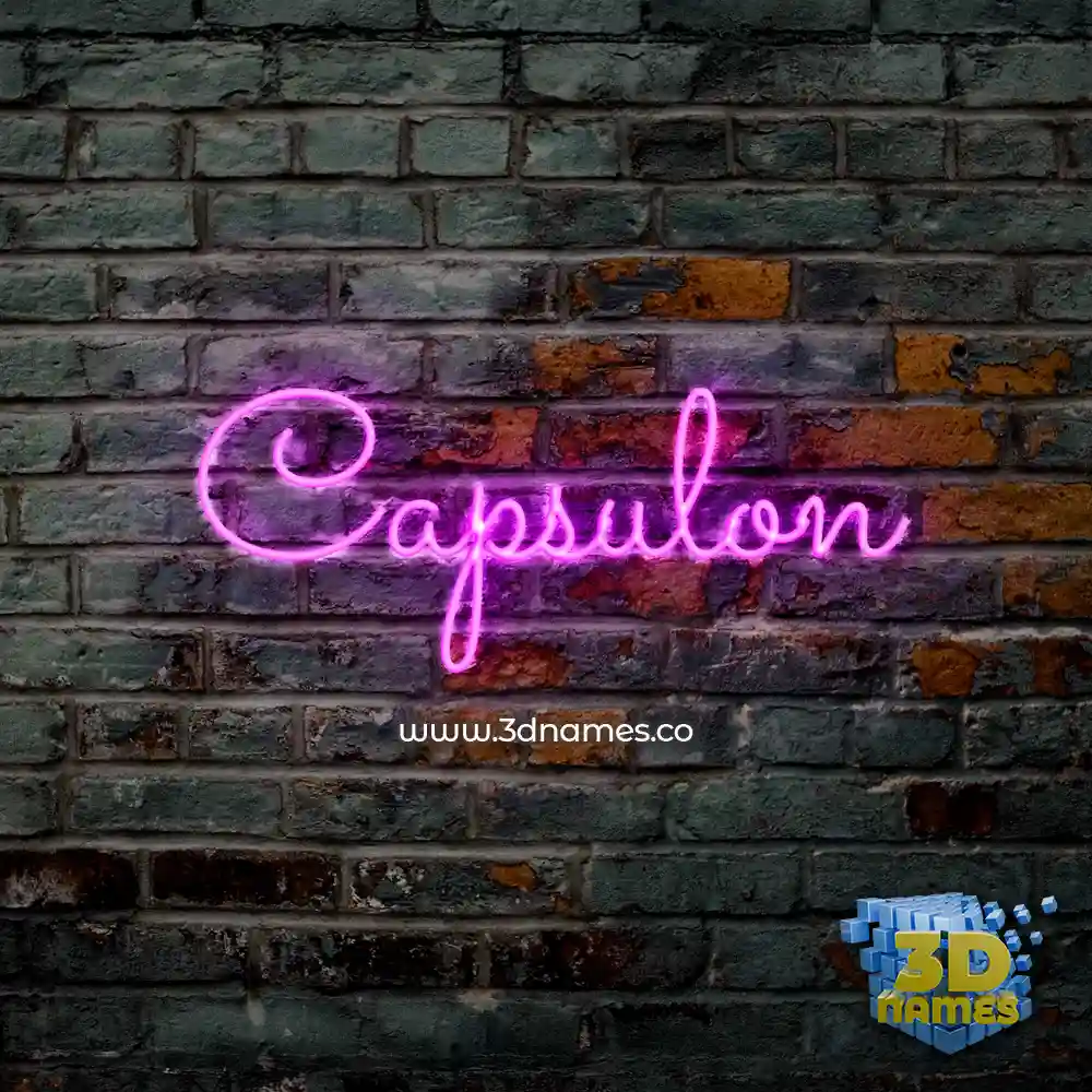 capsulon in Pink Neon style - 3D name wallpaper