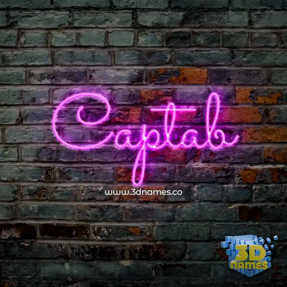 captab in Pink Neon style - 3D name wallpaper