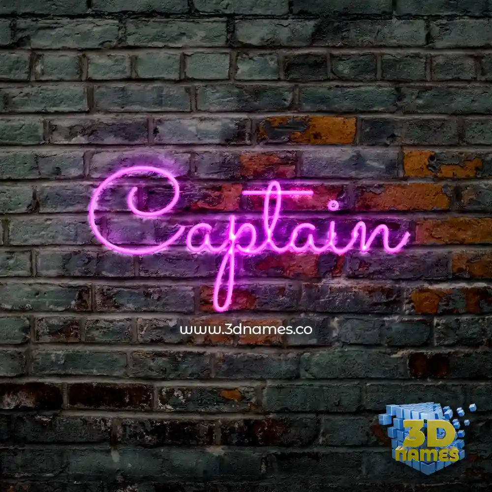 captain in Pink Neon style - 3D name wallpaper