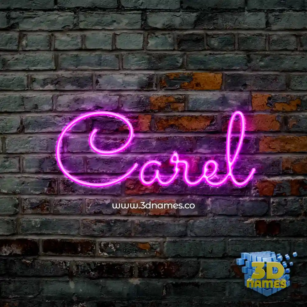 carel in Pink Neon style - 3D name wallpaper