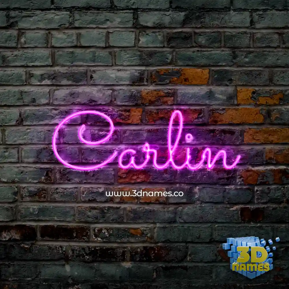carlin in Pink Neon style - 3D name wallpaper