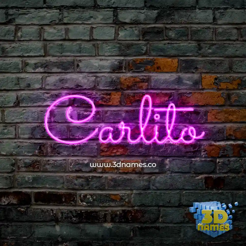 carlito in Pink Neon style - 3D name wallpaper