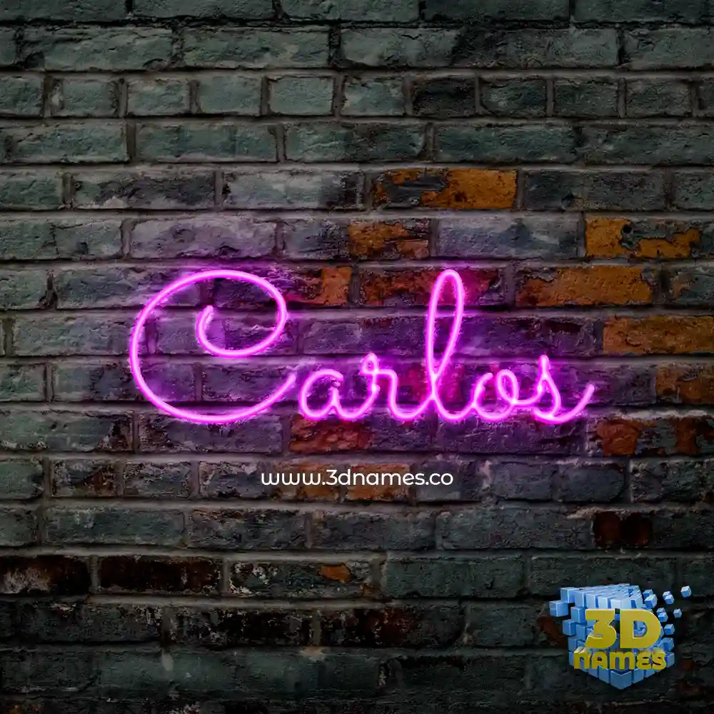 carlos in Pink Neon style - 3D name wallpaper