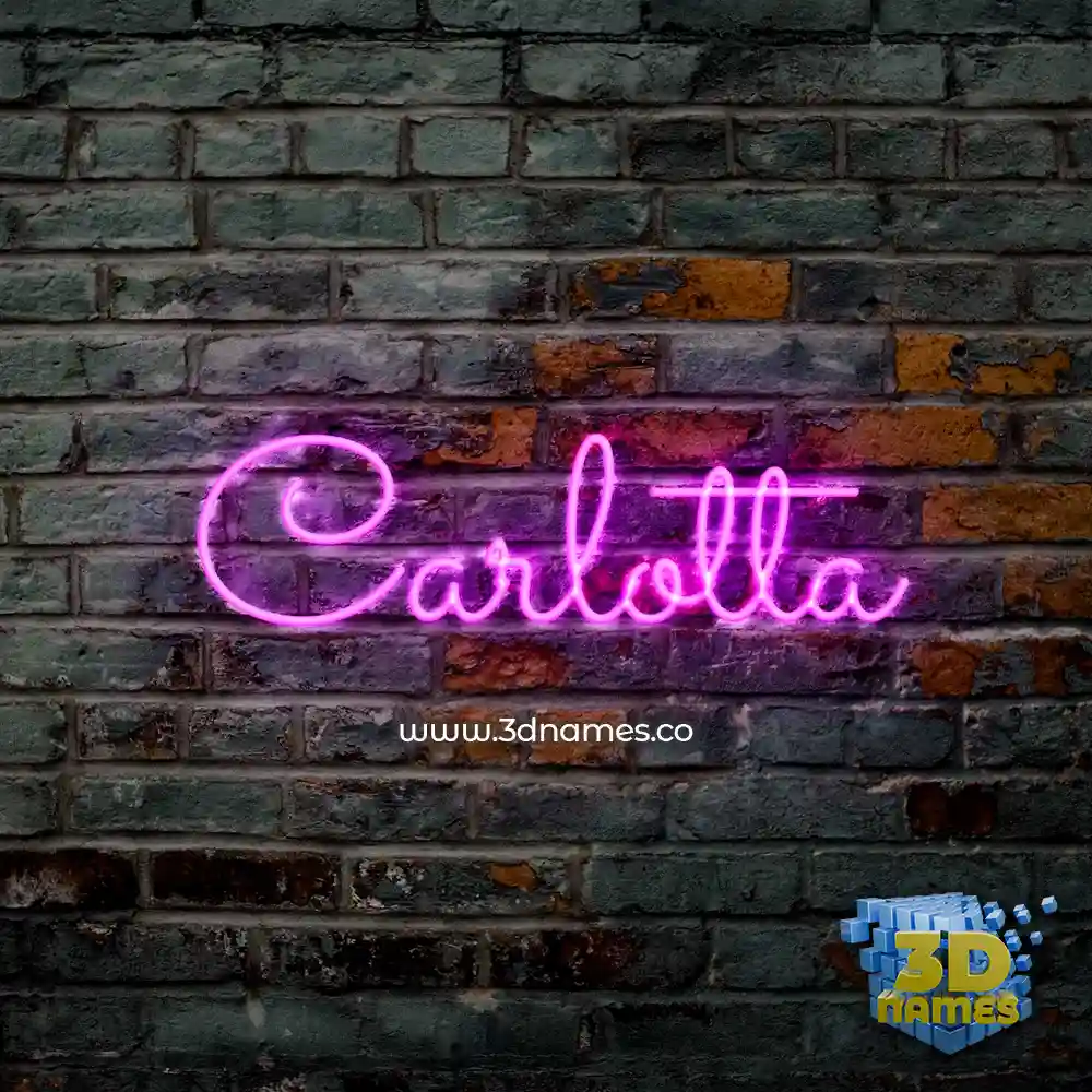 carlotta in Pink Neon style - 3D name wallpaper
