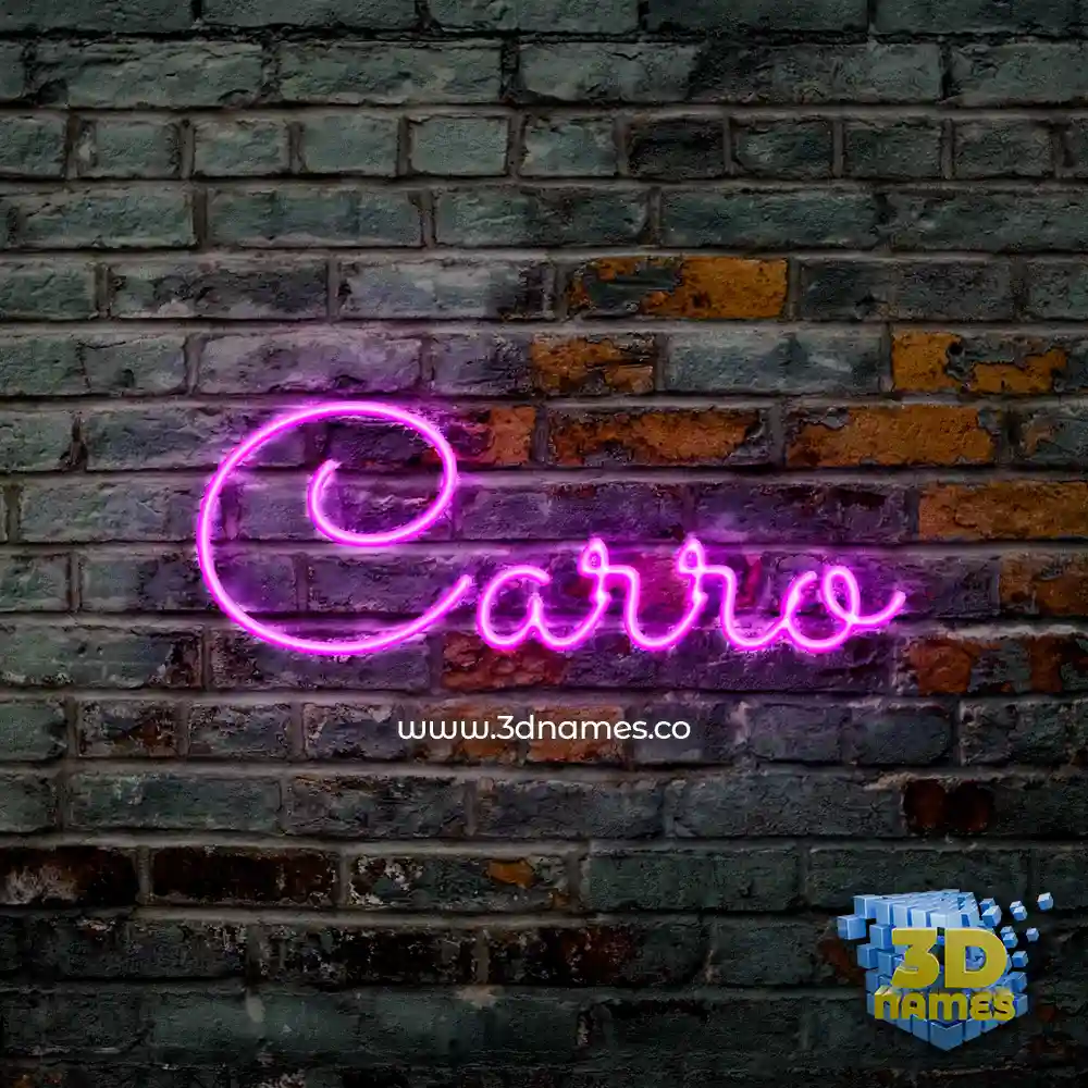 carro in Pink Neon style - 3D name wallpaper