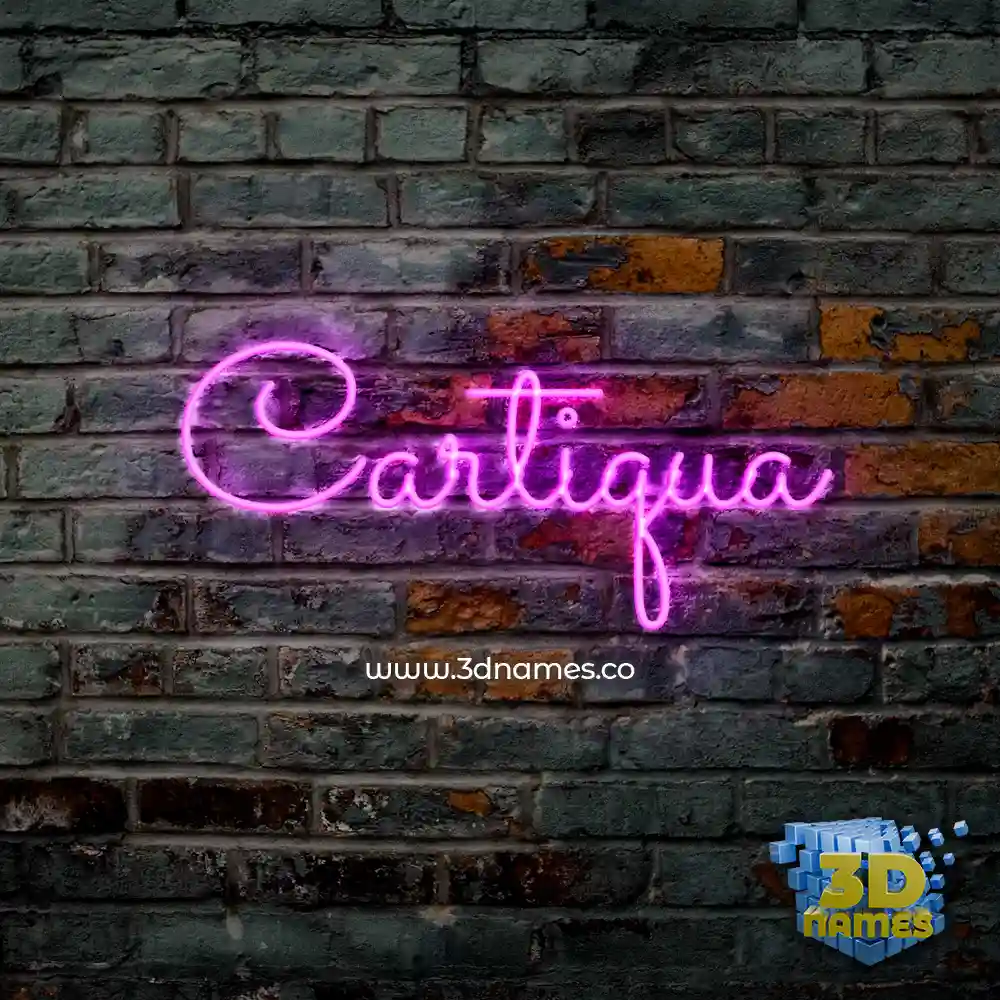 cartiqua in Pink Neon style - 3D name wallpaper
