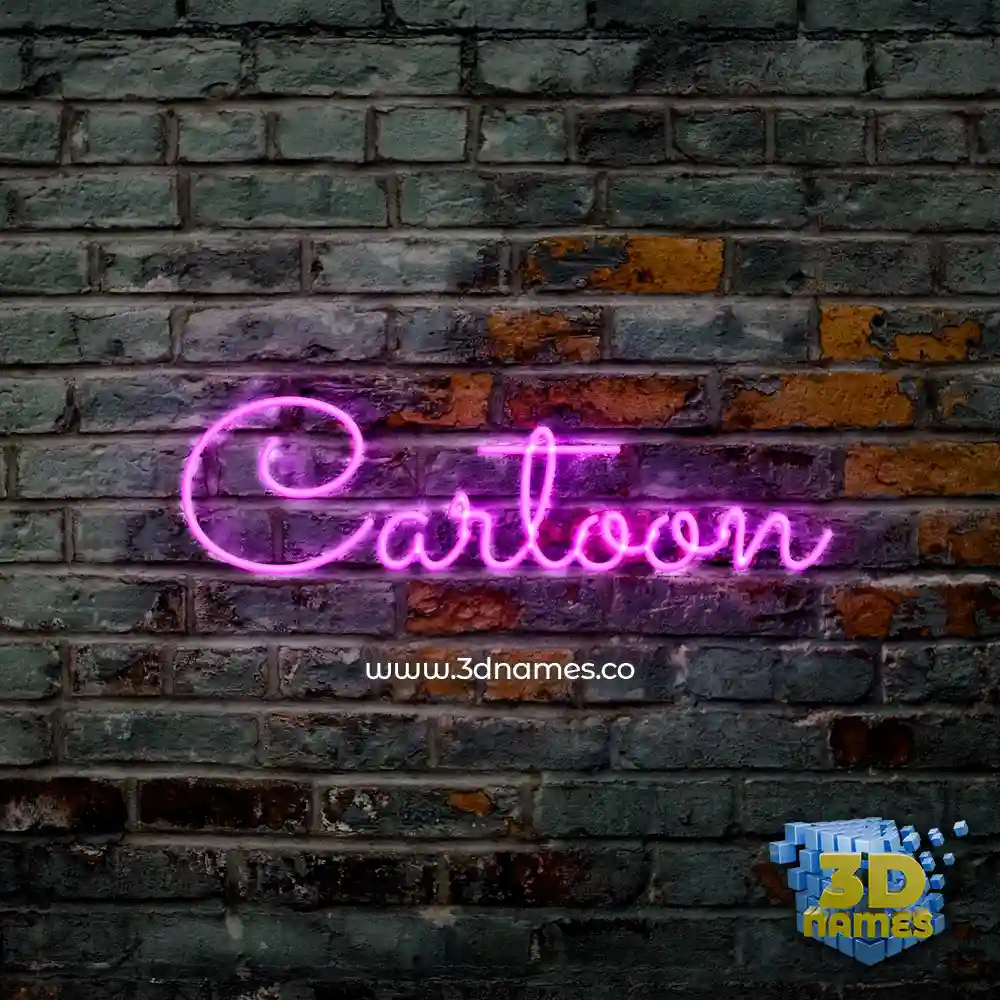 cartoon in Pink Neon style - 3D name wallpaper