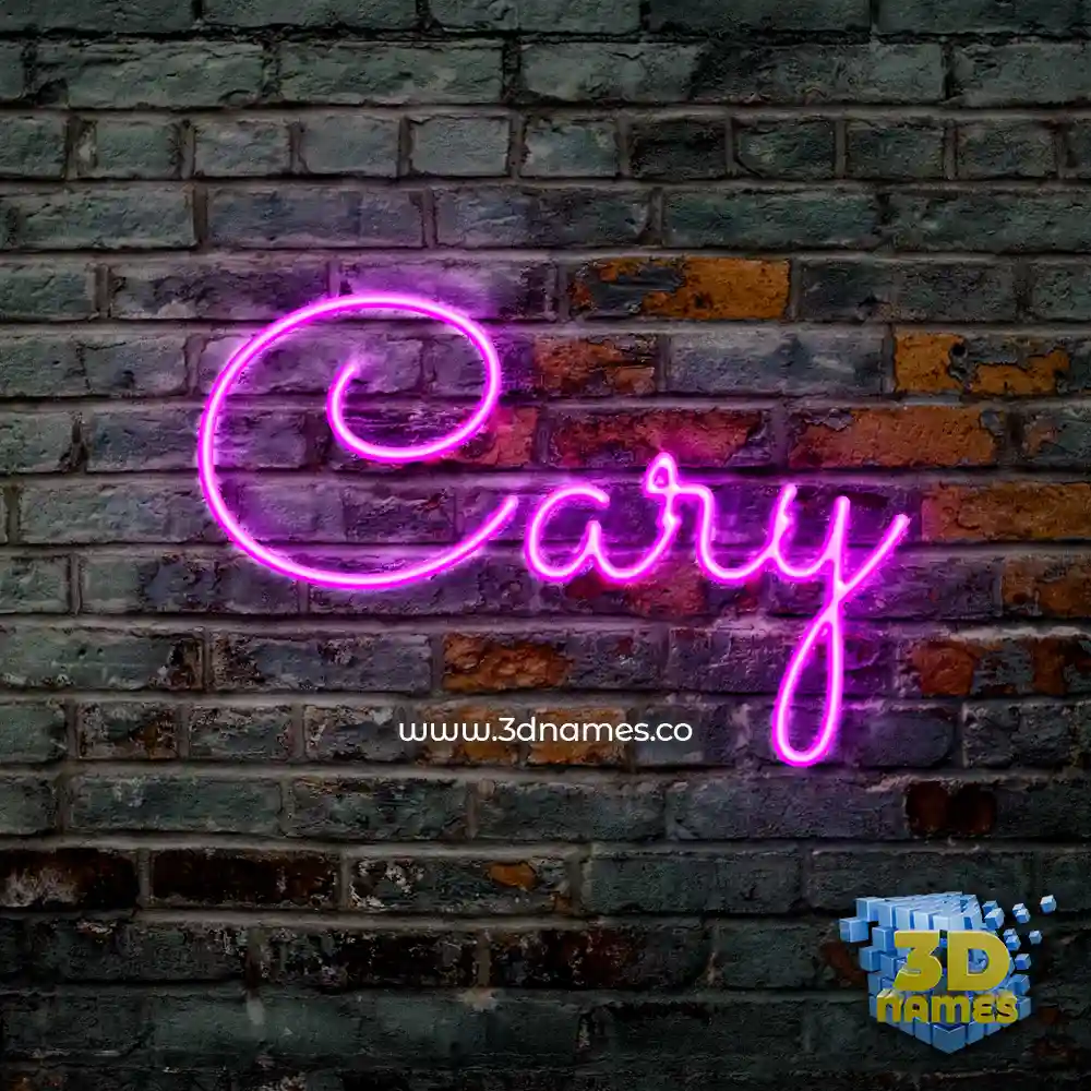 cary in Pink Neon style - 3D name wallpaper