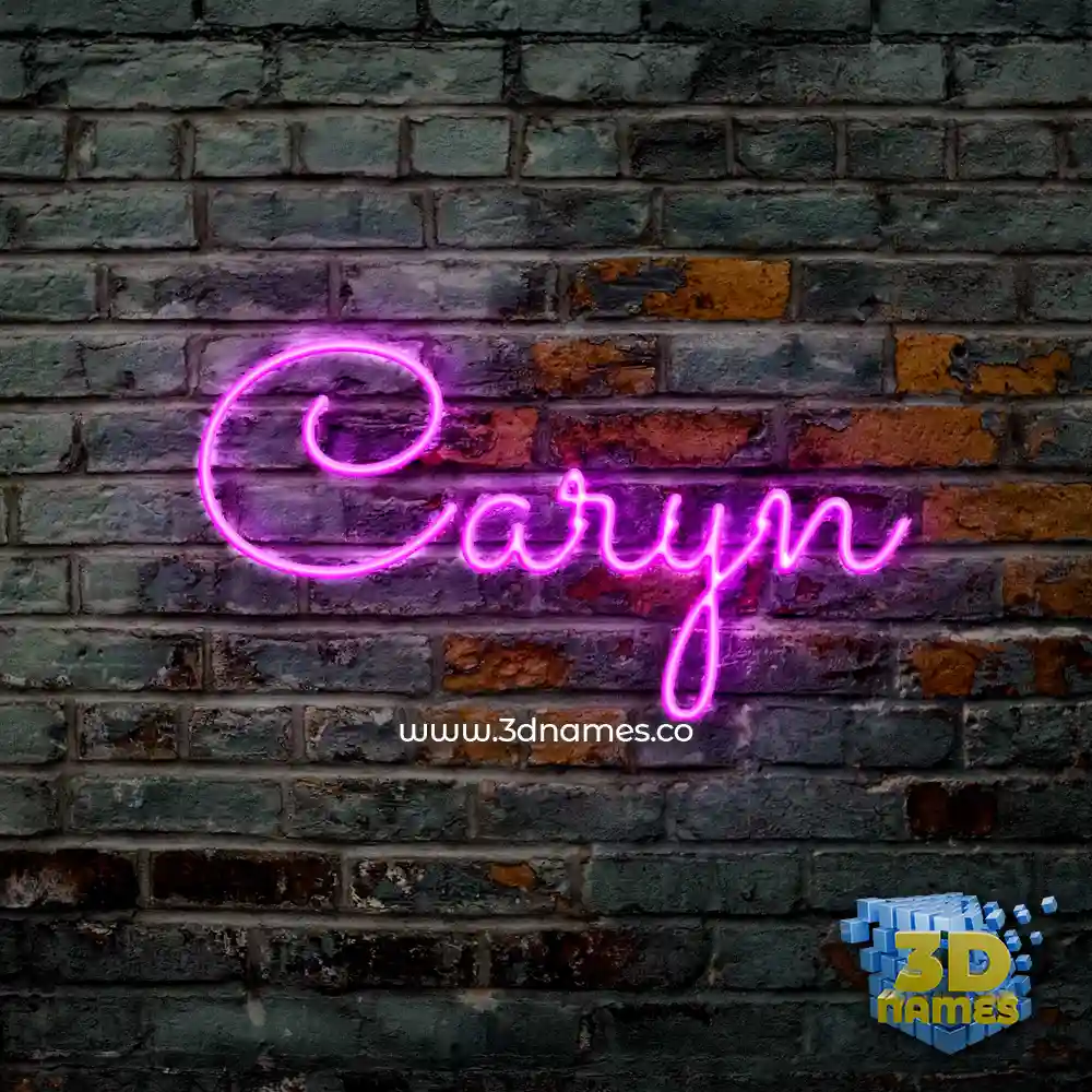 caryn in Pink Neon style - 3D name wallpaper