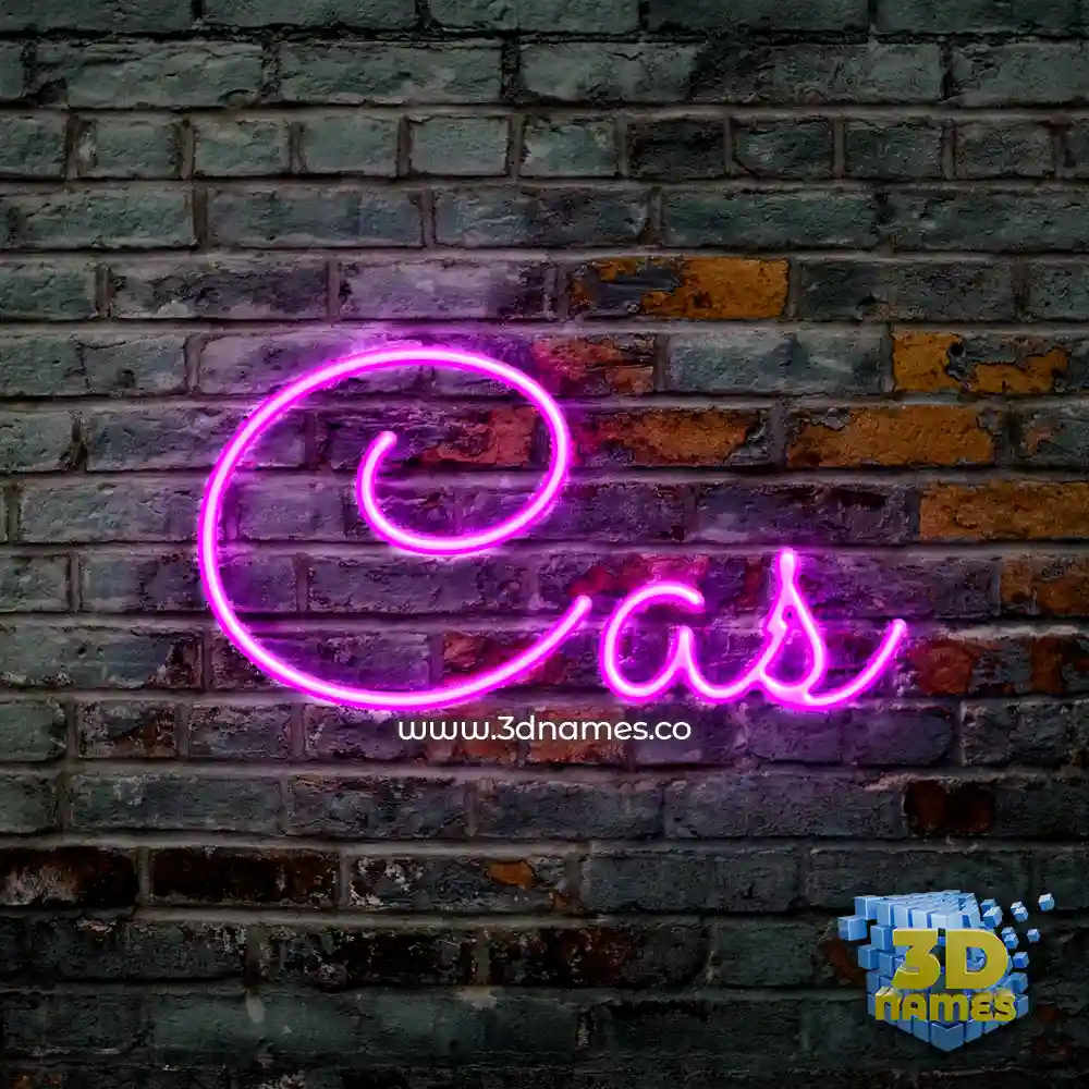 cas in Pink Neon style - 3D name wallpaper