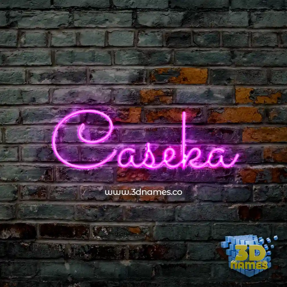 caseka in Pink Neon style - 3D name wallpaper
