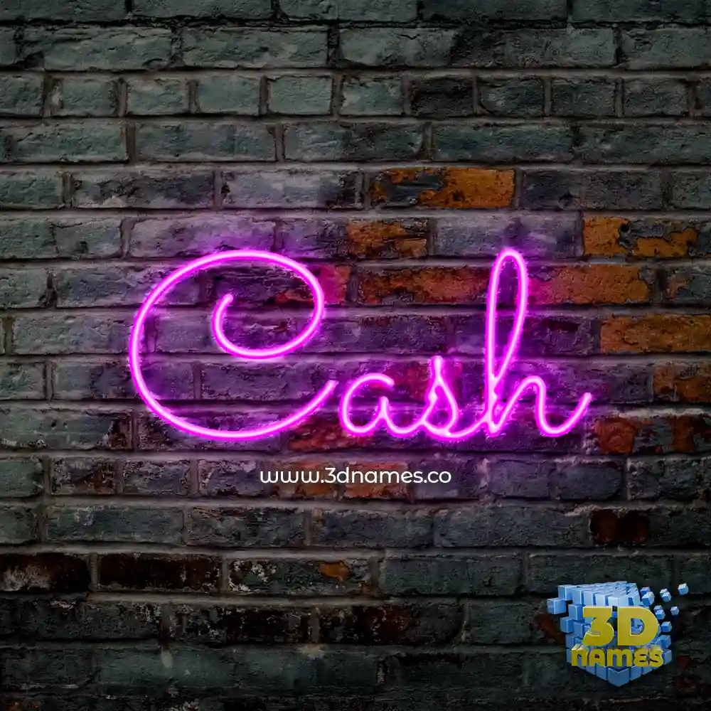 cash in Pink Neon style - 3D name wallpaper
