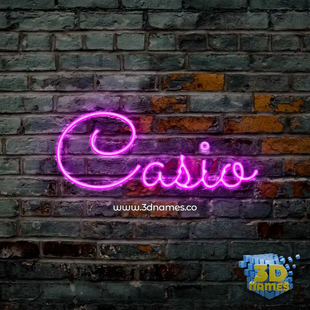 casio in Pink Neon style - 3D name wallpaper