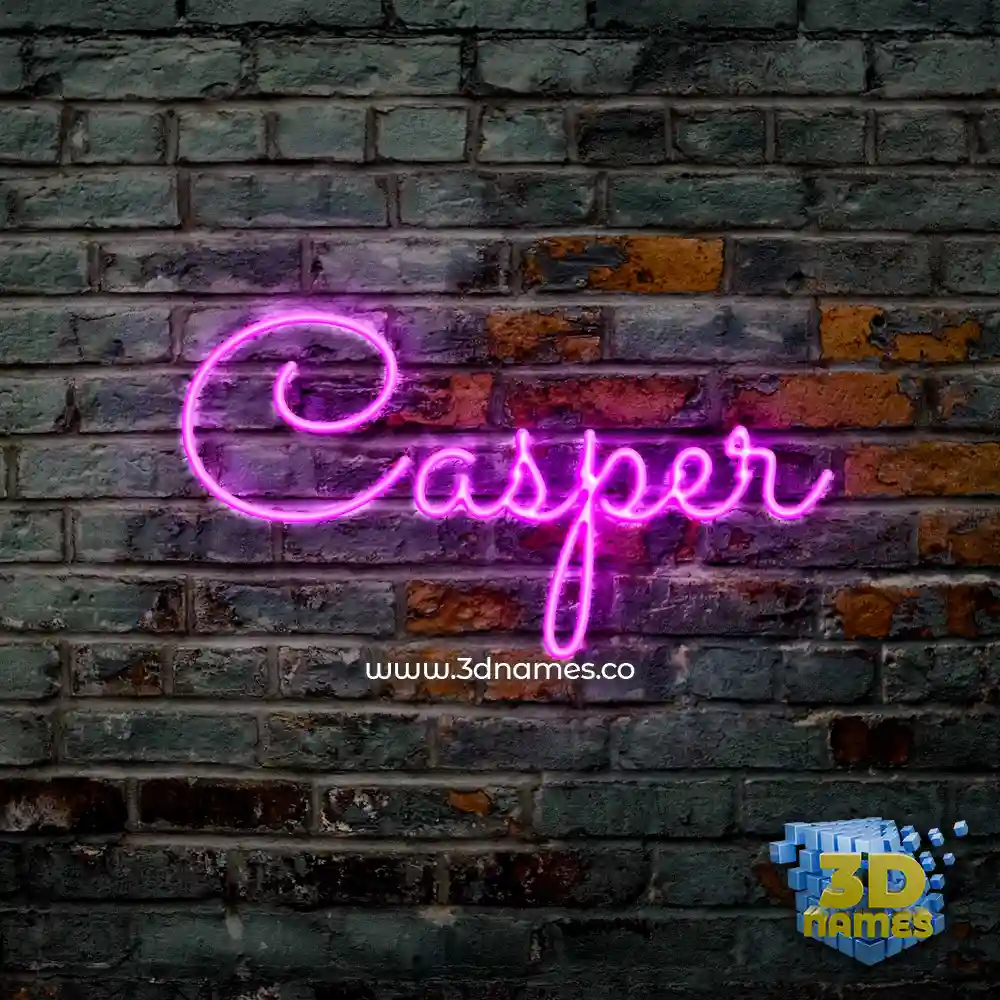 casper in Pink Neon style - 3D name wallpaper