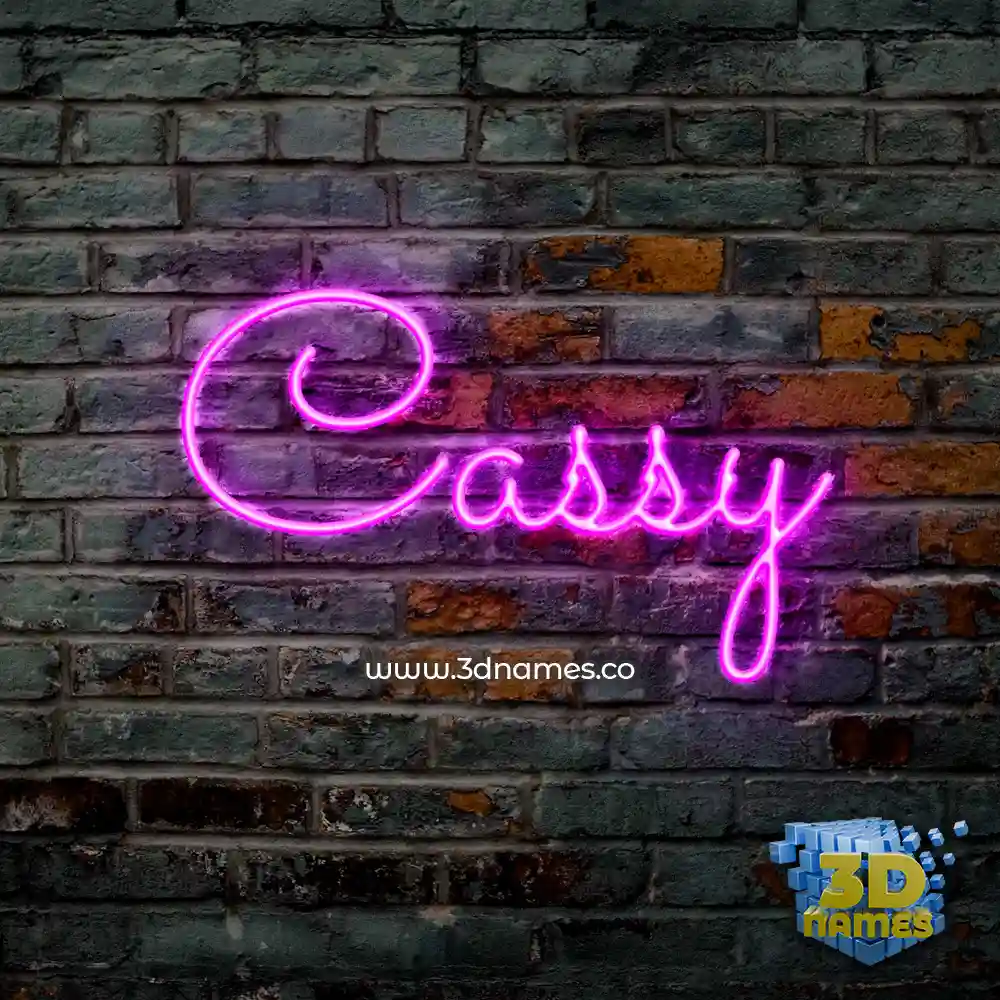 cassy in Pink Neon style - 3D name wallpaper