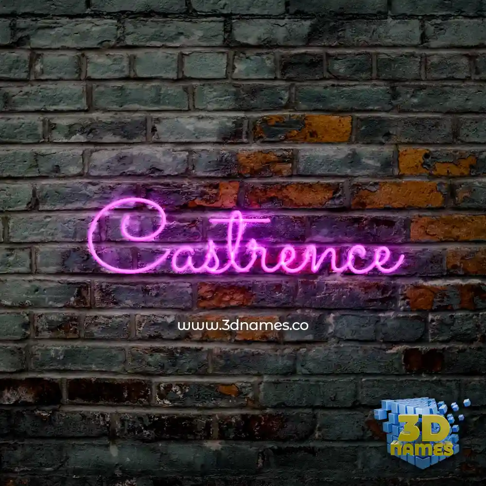 castrence in Pink Neon style - 3D name wallpaper