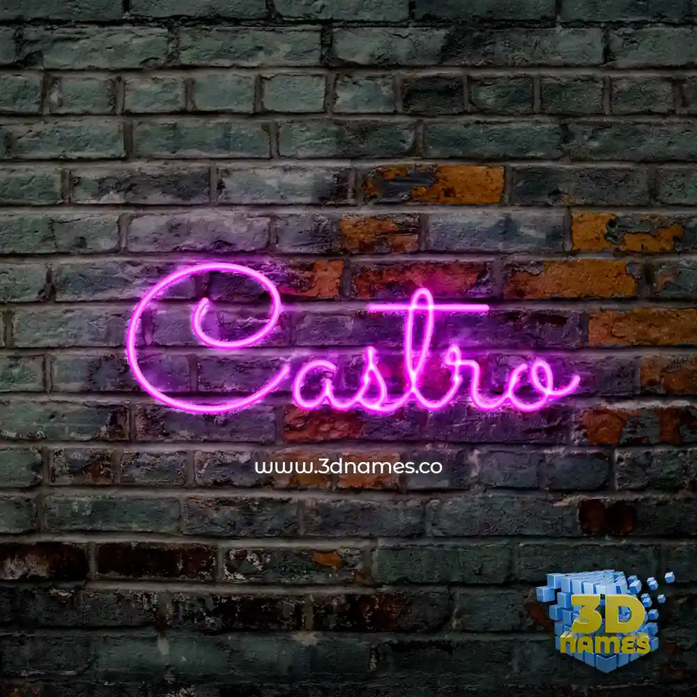 castro in Pink Neon style - 3D name wallpaper
