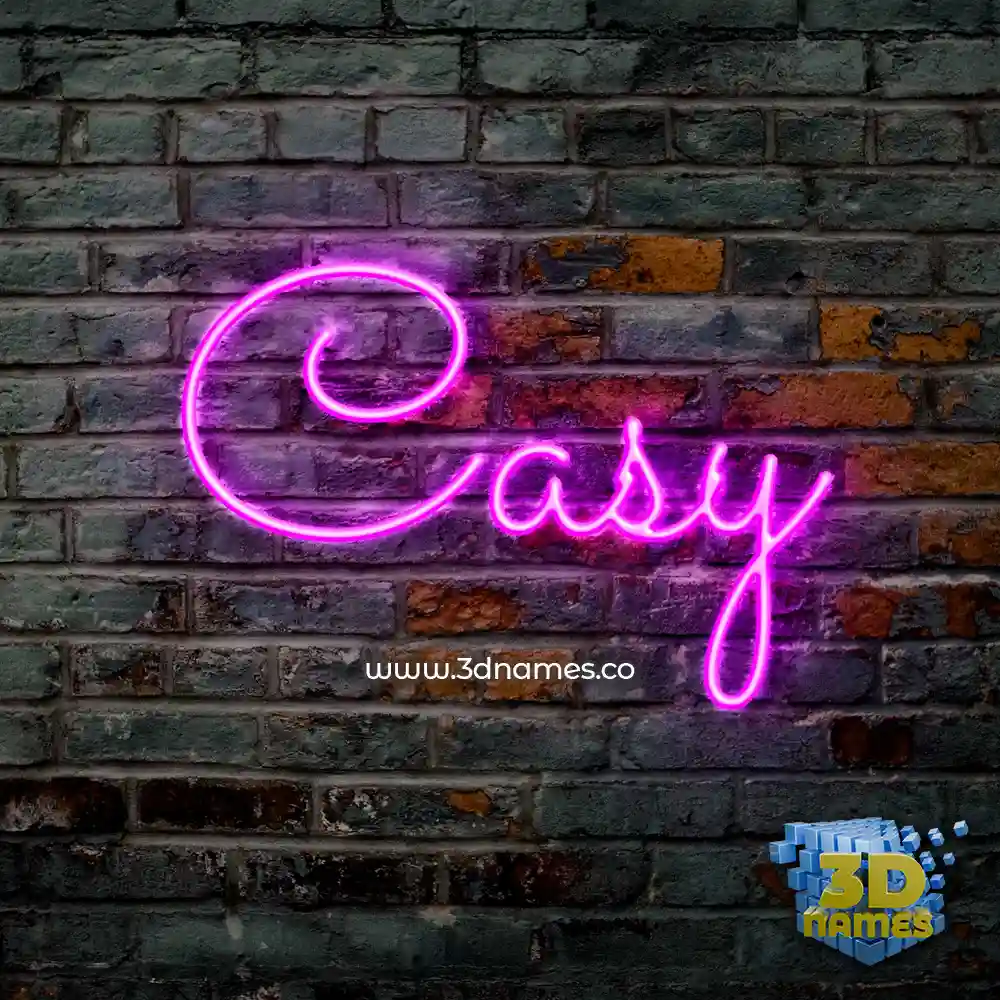 casy in Pink Neon style - 3D name wallpaper