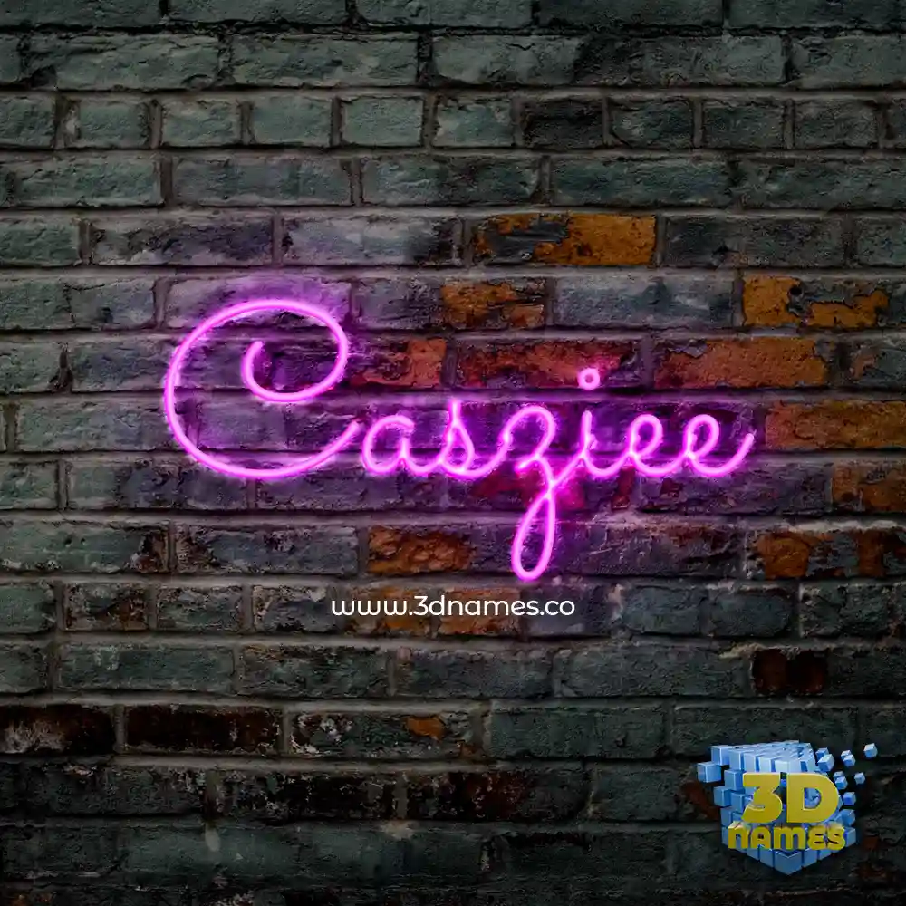 casziee in Pink Neon style - 3D name wallpaper