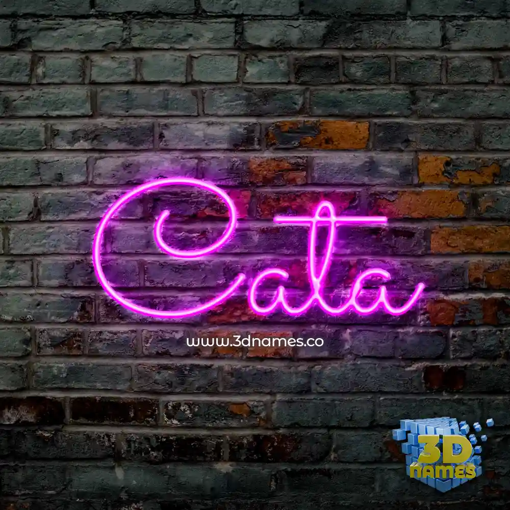 cata in Pink Neon style - 3D name wallpaper