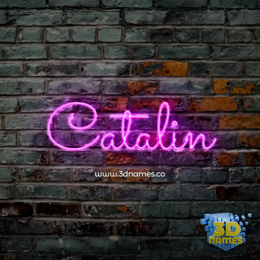 catalin in Pink Neon style - 3D name wallpaper