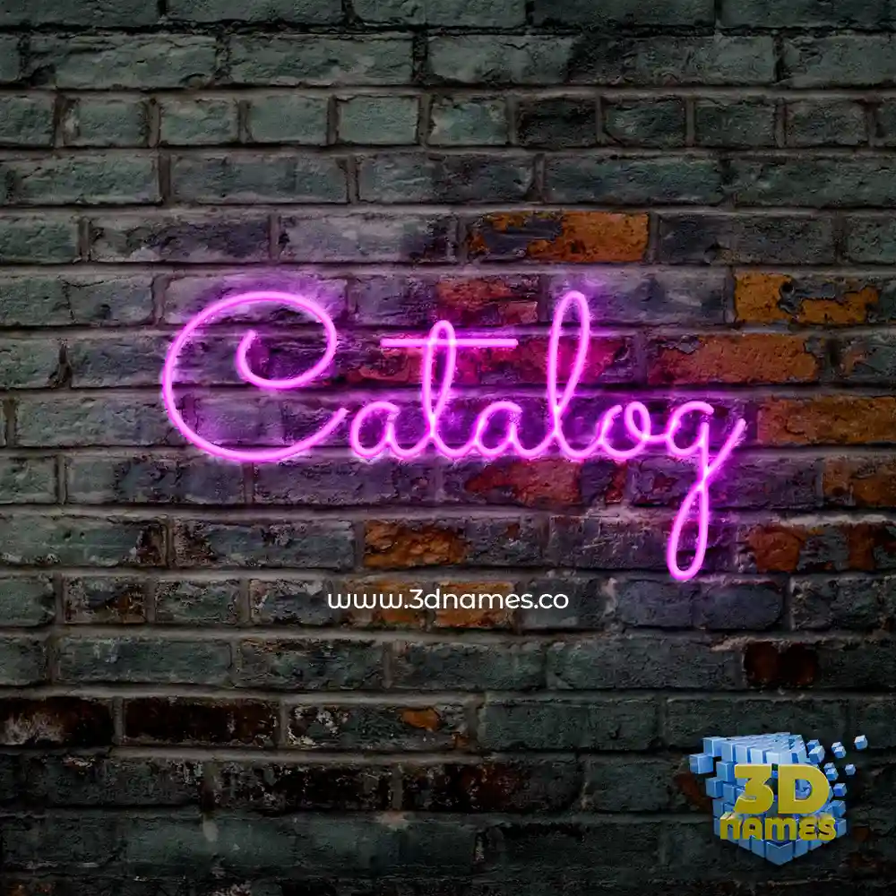 catalog in Pink Neon style - 3D name wallpaper