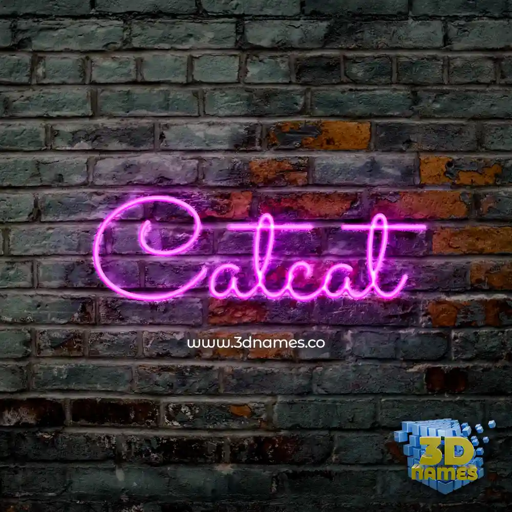 catcat in Pink Neon style - 3D name wallpaper