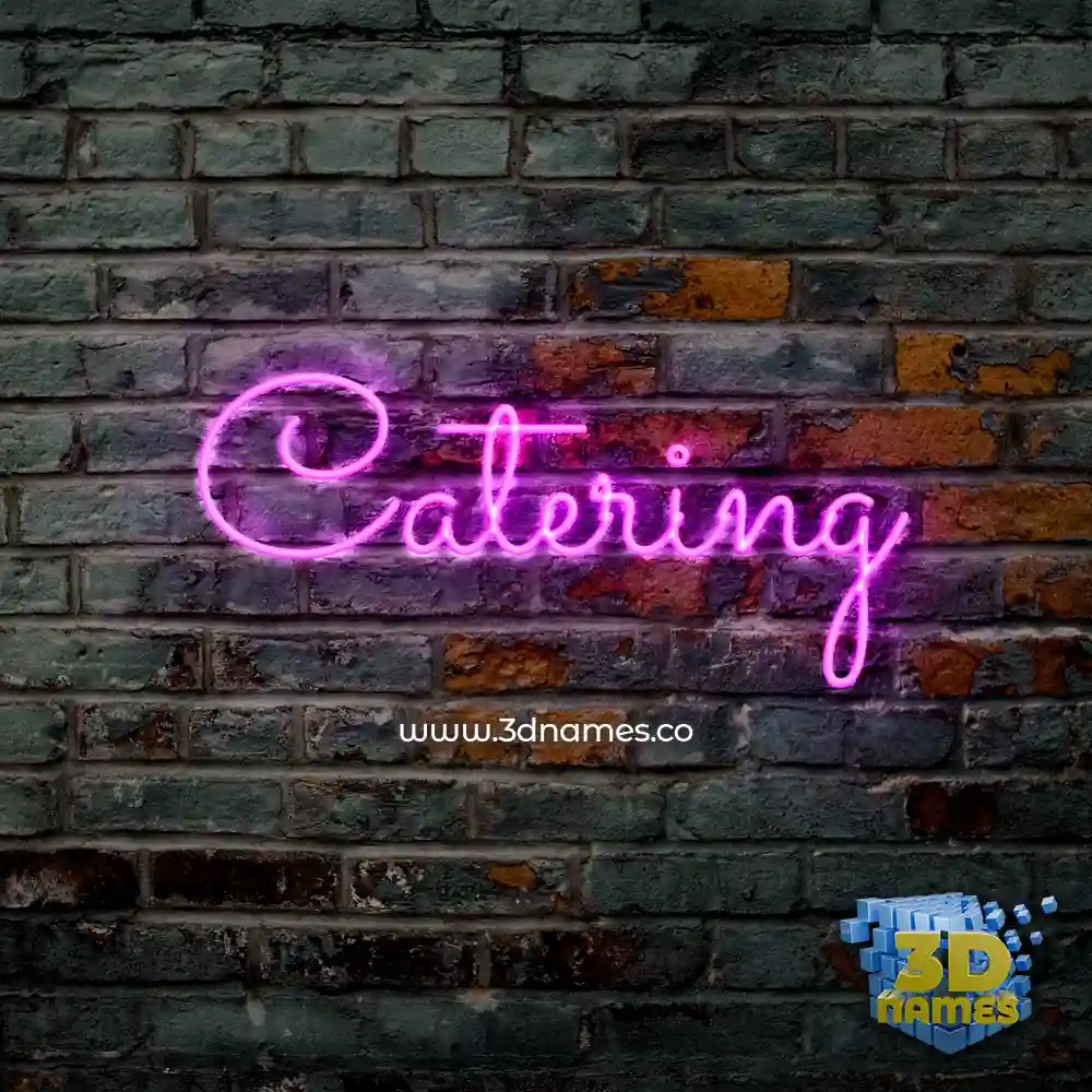 catering in Pink Neon style - 3D name wallpaper