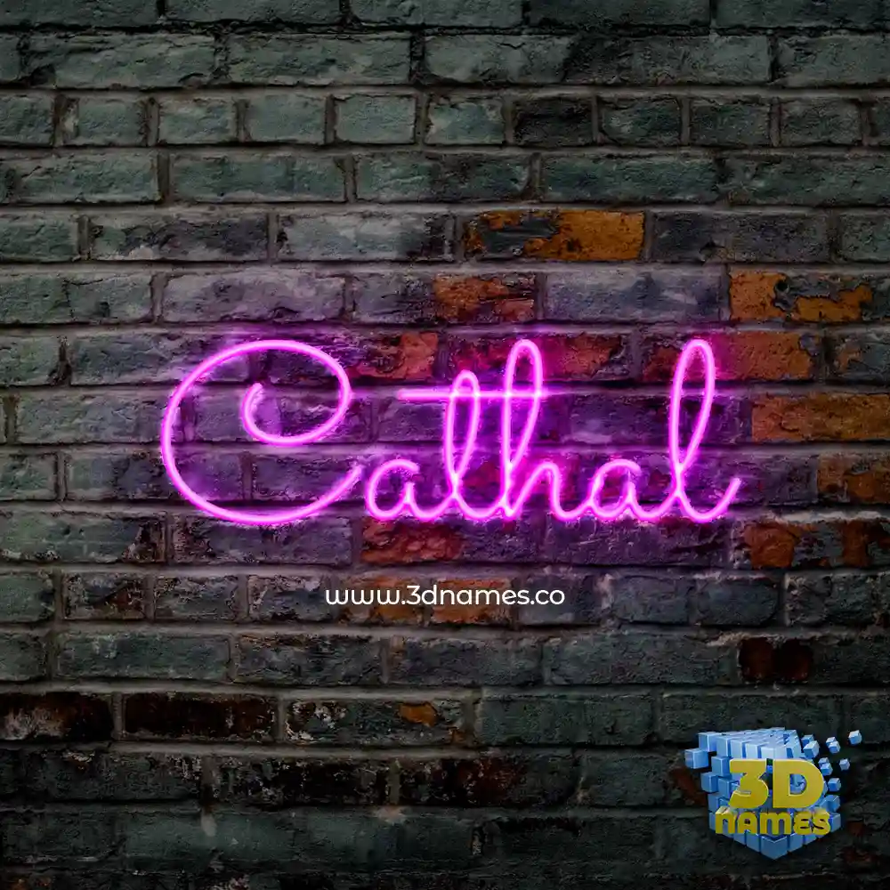 cathal in Pink Neon style - 3D name wallpaper